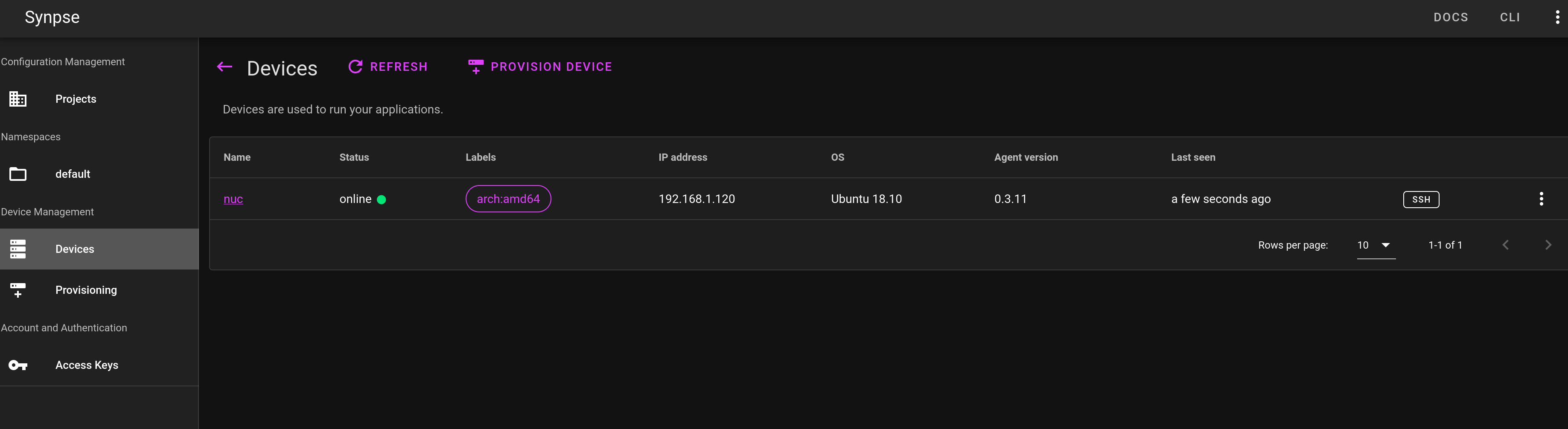 registered device view