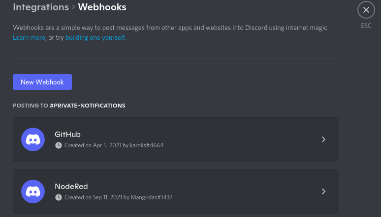 Discord webhook