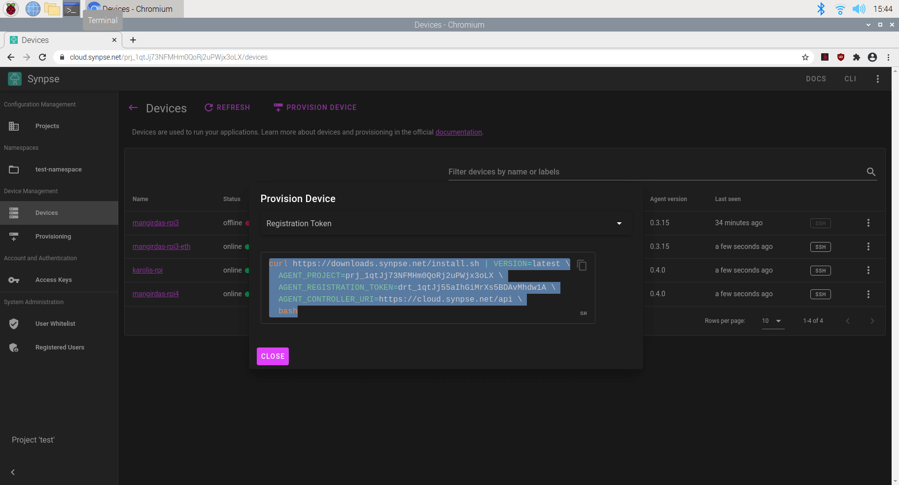 Copy provisioning command