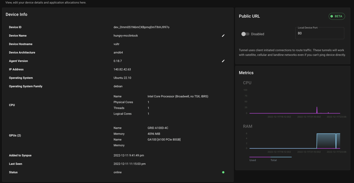 Device details